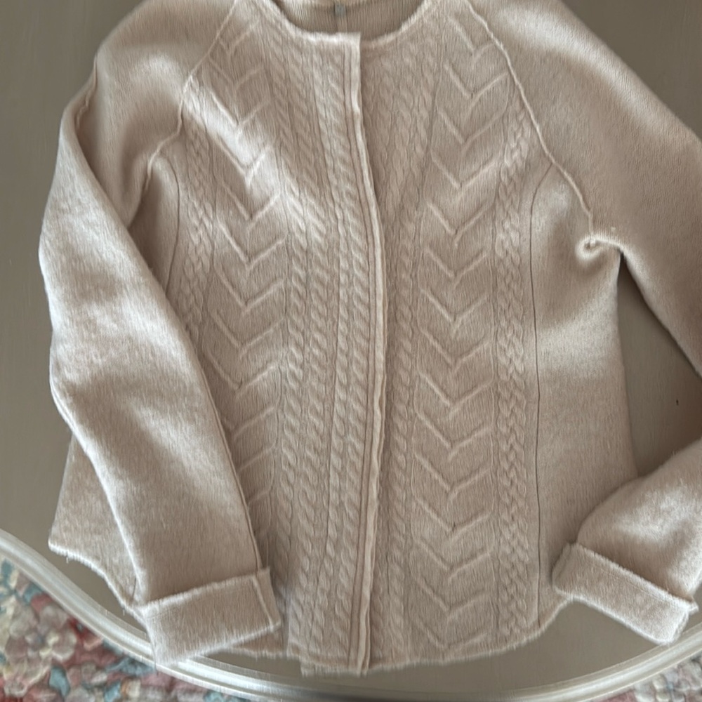 Sweater jacket, blush tone. Size large